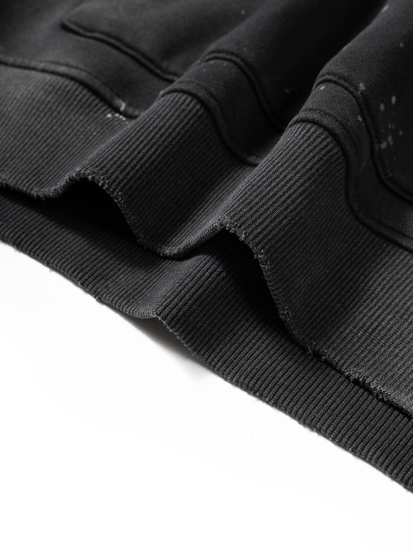 THUG LIFE -Vintage Washed Frayed Fleece Hoodie