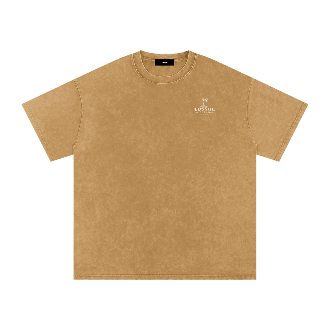 Lossol Island -Snow Washed Oversized Cotton T-Shirt