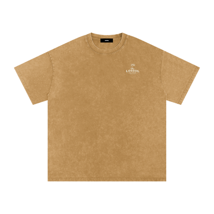 Lossol Island -Snow Washed Oversized Cotton T-Shirt