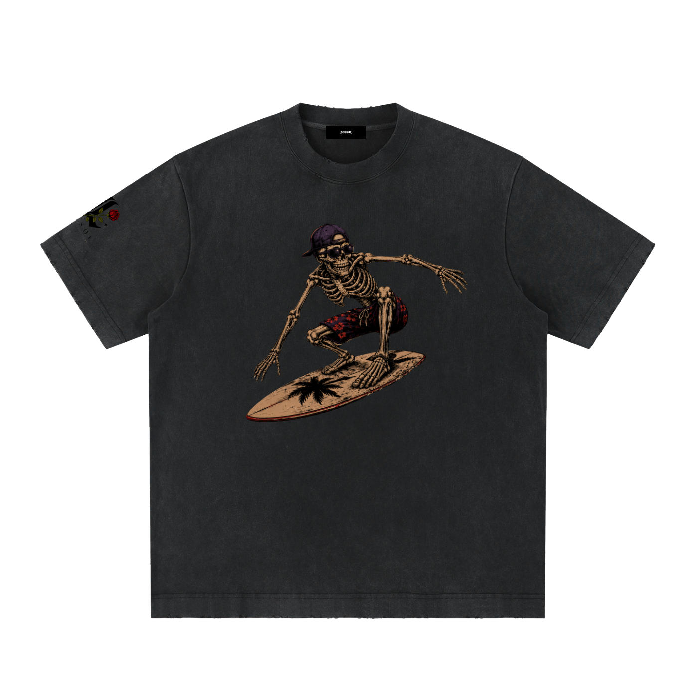 Surfer Life Forever-Heavyweight Vintage Washed Frayed T-Shirt