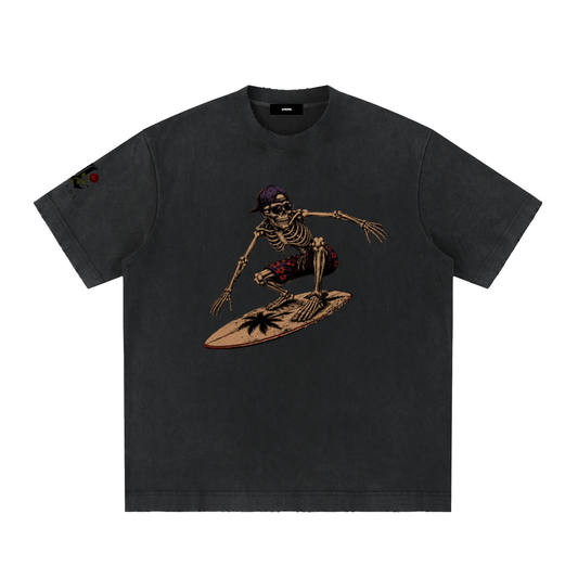 Surfer Life Forever-Heavyweight Vintage Washed Frayed T-Shirt