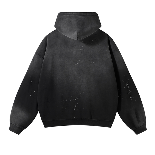 THUG LIFE -Vintage Washed Frayed Fleece Hoodie
