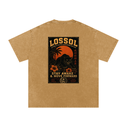 Lossol Island -Snow Washed Oversized Cotton T-Shirt
