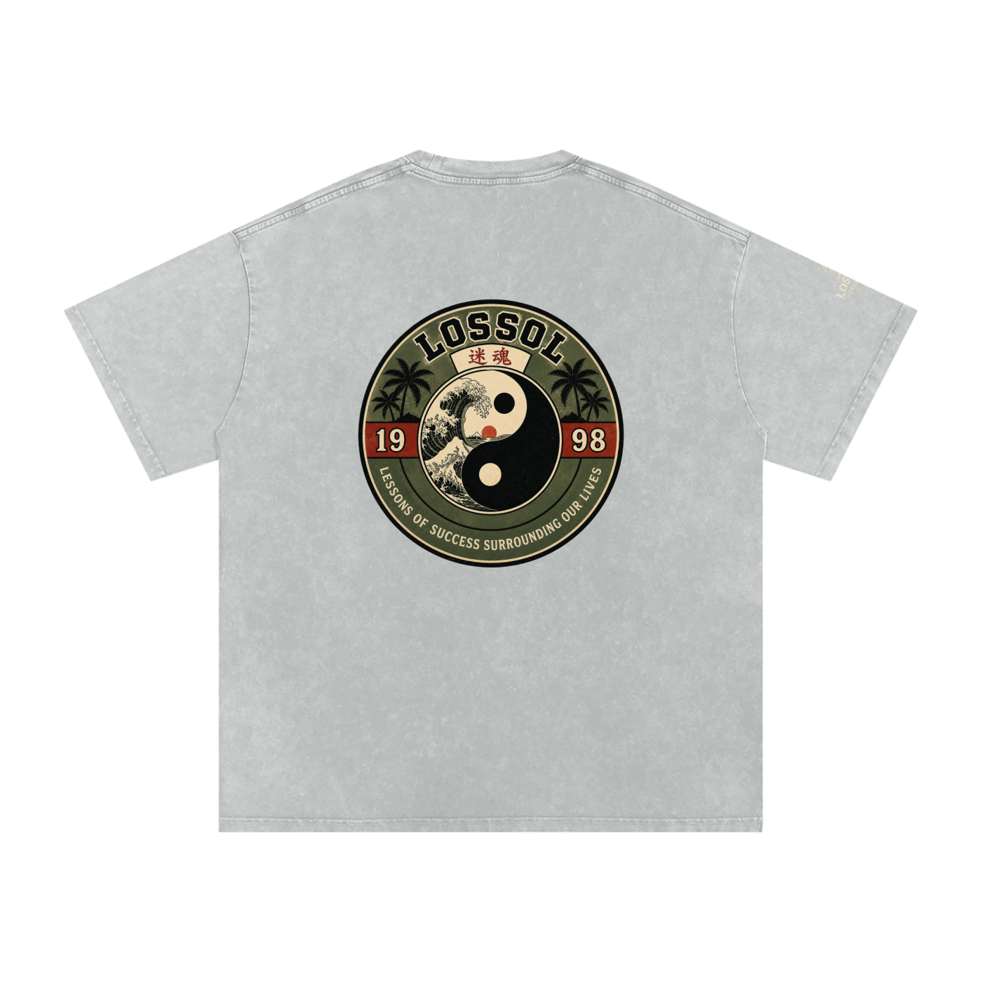 Eye Open-Snow Washed Oversized Cotton T-Shirt