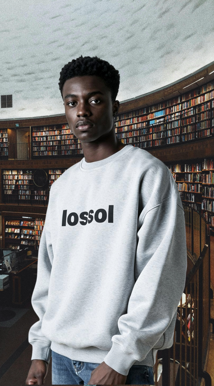 FOUNDATION1 LOSSOL CREW GREY - Fleeced Sweatshirt