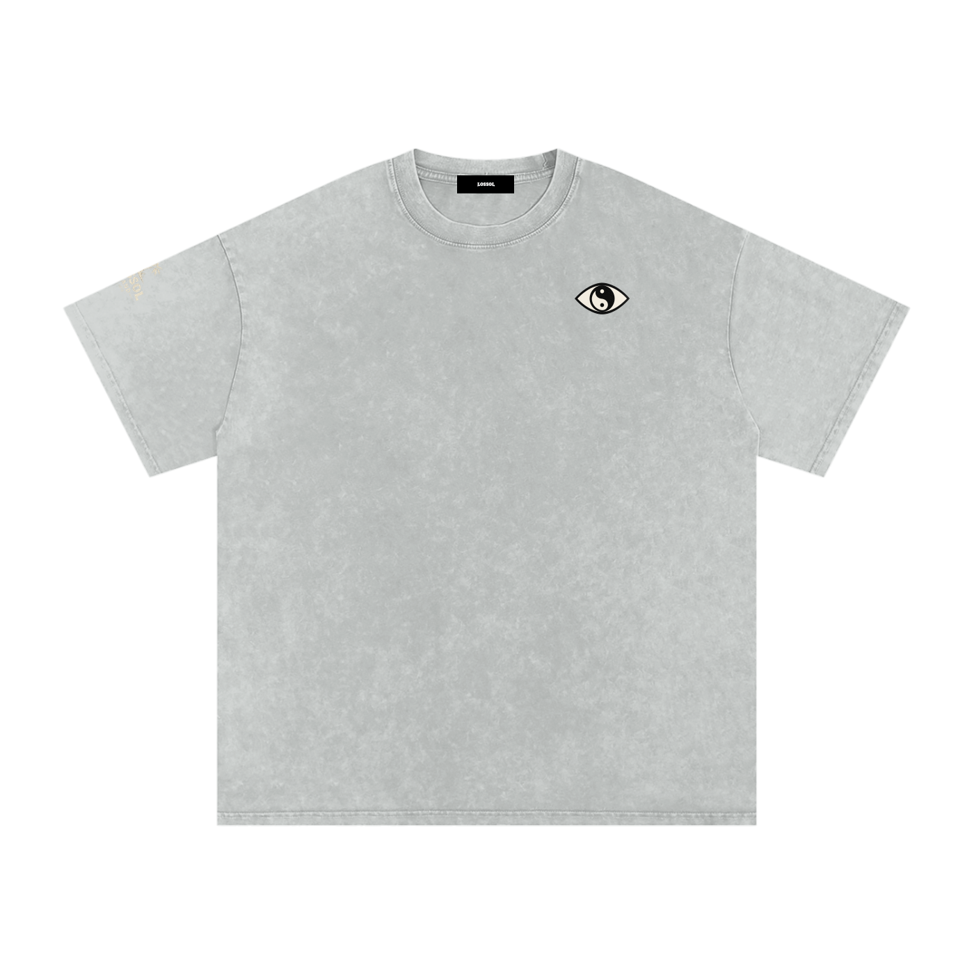 Eye Open-Snow Washed Oversized Cotton T-Shirt