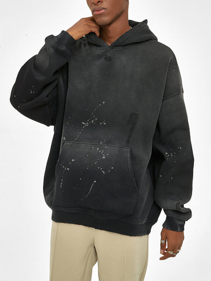 THUG LIFE -Vintage Washed Frayed Fleece Hoodie